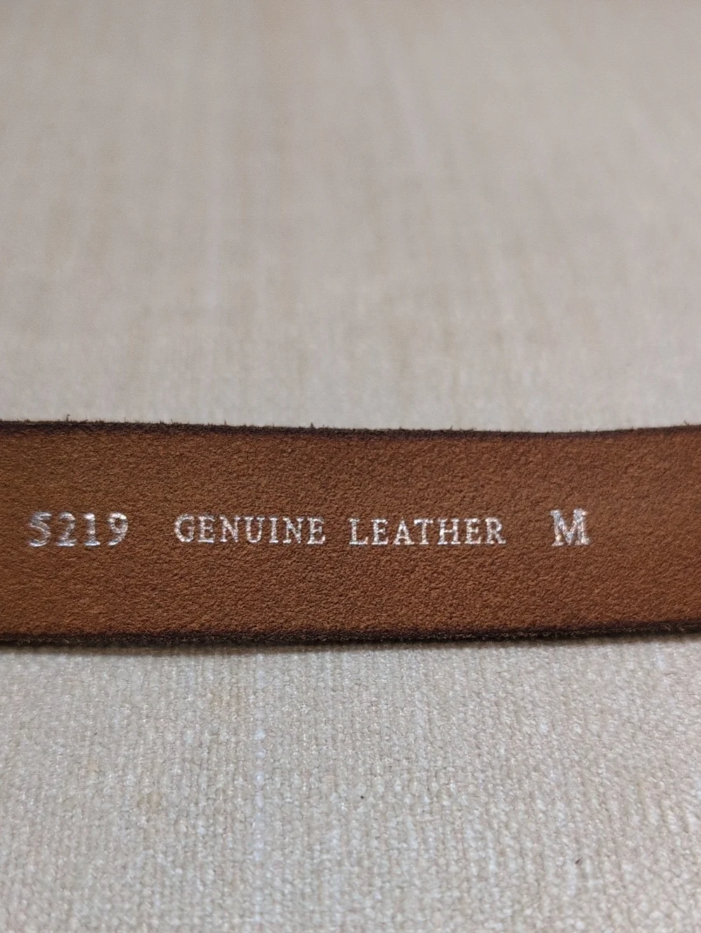 Brown Leather Belt with Brass Tone Buckle Size M Classic Preppy